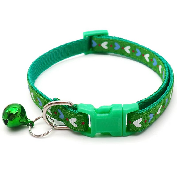 Collier pour chat avec motifs colorés et cloche