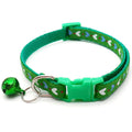 Collier nylon réglable pour chat avec imprimé et clochettes