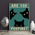 Affiche drôle Chat Noir avec citation humoristique pour décoration