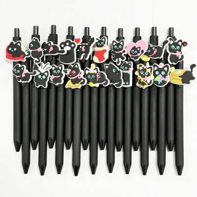 Stylos noirs en forme de chat -