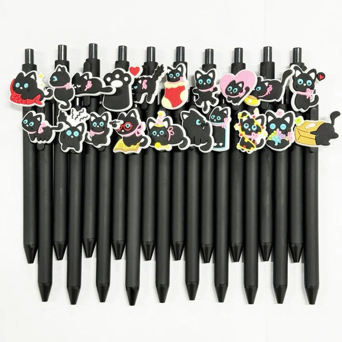 Stylos noirs en forme de chat -
