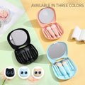 Ensemble de 6 mini pinceaux de maquillage avec miroir et boîte