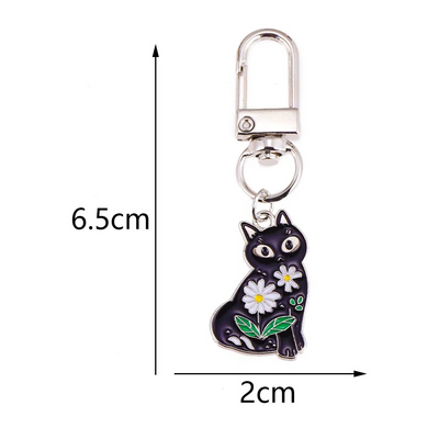 Porte-clés fleurs élégant en métal