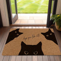 Paillasson de bienvenue en polyester pour chat noir, lavable en machine, imprimé