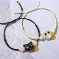 Bracelets porte-bonheur FU bleu grand œil chat noir - Ensemble tressé pour couples