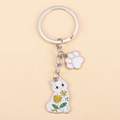 Porte-clés fleurs élégant en métal