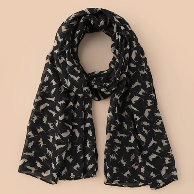 Écharpe en chiffon avec motif chat