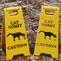 Nouveau Signe Drôle de Vomissement de Chat - Cadeau Jaune Vif