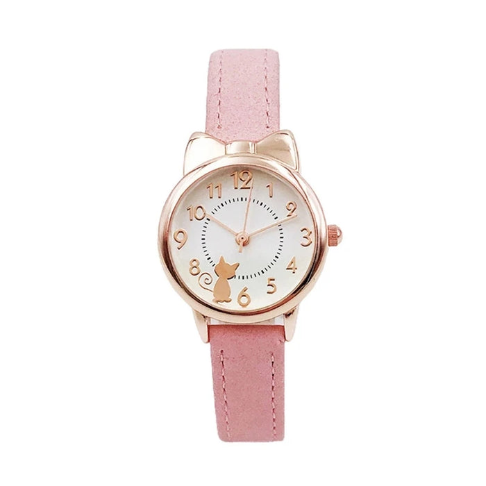 Montre-bracelet étanche chat pour enfants