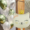 Ballons en aluminium motif tête de chat - Pack de 6
