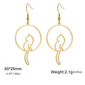 Boucles d'oreilles pendantes queue de chat - Acier inoxydable - CatNShop
