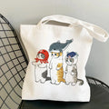 Sac Fourre-Tout Kawaii Chats Manga - Grand Sac de Plage en Toile pour Femme