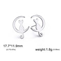 Skyrim – Boucles d'oreilles lune chat en acier inoxydable pour femmes et filles