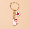 Porte-clés en Émail Chat - Accessoire mignon pour sac
