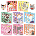 Autocollants en forme de tête de chat - Lot de 8, 16 ou 24