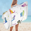 Serviette de plage en microfibre pour enfants chat noir et blanc