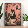 Affiche drôle Chat Noir avec citation humoristique pour décoration