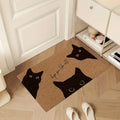 Paillasson de bienvenue en polyester pour chat noir, lavable en machine, imprimé