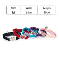 Collier chat cœur avec cloche et cristaux en velours