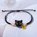Bracelets porte-bonheur FU bleu grand œil chat noir - Ensemble tressé pour couples