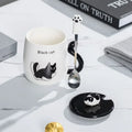 Tasse en céramique chat cartoon avec couvercle – Cadeau d'anniversaire unique