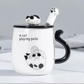 Mug en céramique avec couvercle et anse originale