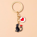 Porte-clés en Émail Chat - Accessoire mignon pour sac