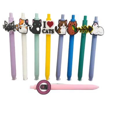 Stylos Macaron 9pcs en noir pour une écriture fluide