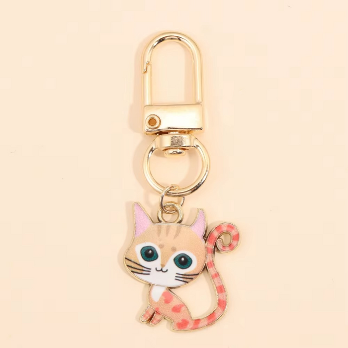 Porte-clés Kawaii Chat en Émail - Accessoire Mignon