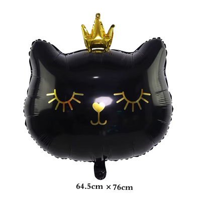 Ballons en forme de chat rose ou noir- Décoration festive
