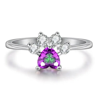 Bague Vintage en Opale avec Cœur et Cristaux