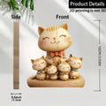Sculpture Couple de Chatons en Bois 2D - Décoration Charme pour Maison et Bureau
