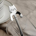 Cuillère à café en acier inoxydable forme chat - Mini cuillère dessert et glace