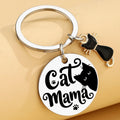 Porte-clés Chat Maman - Cadeau Unique pour Femmes Amoureuses des Chats Noirs - Idéal Anniversaire et Halloween