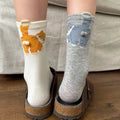 Chaussettes mi-mollet imprimées fesses de chat 3D - Cadeau original en coton