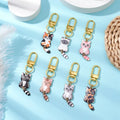 Porte-clés chat mignon en métal kawaii