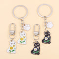 Interrupteur porte-clés chat fleurs pour femme lot de 2