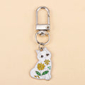 Interrupteur porte-clés chat fleurs pour femme - Ensemble 2 pièces