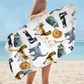 Serviette de plage en microfibre pour enfants chat noir et blanc