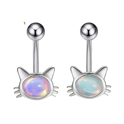 Piercing de Navel en Titanium Hypoallergénique avec Opale