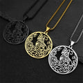 Collier pendentif chat en acier inoxydable - Style hip-hop fleur noire - Unisexe
