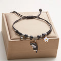Bracelet en émail dessin animé chat et fleur - Bijoux d'amitié pour filles et femmes