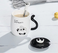 Mug en céramique avec couvercle et anse originale