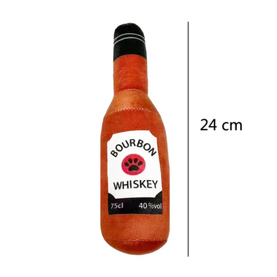 Jouet en peluche pour chat en forme de bouteille de bière