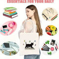 Sac de courses en toile motif café chat grand format