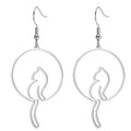 Boucles d'oreilles chat adorable en acier inoxydable