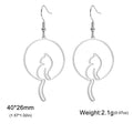 Boucles d'oreilles pendantes queue de chat - Acier inoxydable - CatNShop