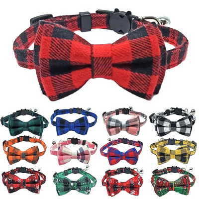 Collier pour chat avec nœud papillon et clochette