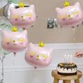 Ballon Couronne Rose en Aluminium pour Chat - Décoration Anniversaire