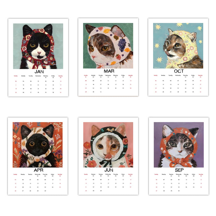 Calendrier 2026 avec portraits de chats